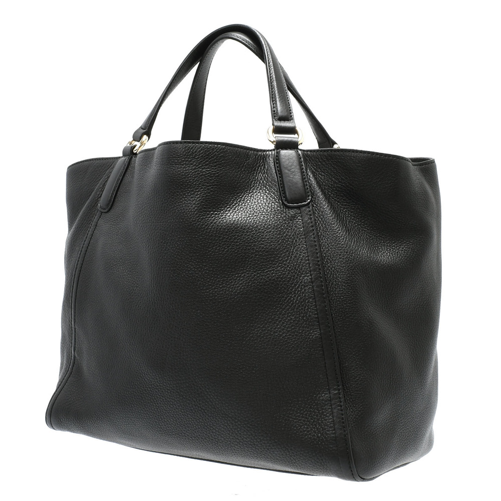 Gucci Soho Interlocking GG Tote Bag Black Leather Handbag - Picture 2 of 9